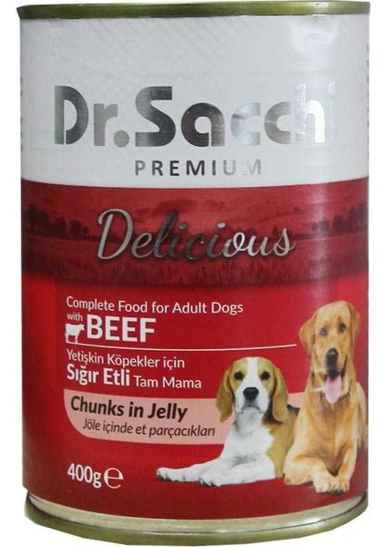 Dr. Sacchi Sığır Etli Köpek Konservesi 400 gr 10'lu Set