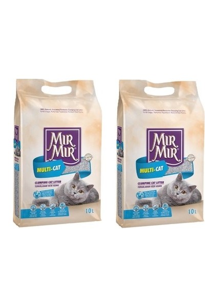 Mır mır Mırmır Bentonit Multicat Kedi Kumu 2 x 10 Lt