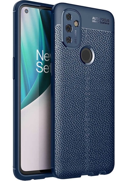 Oneplus Nord N100 Kılıf Niss Silikon Deri Görünümlü Lacivert