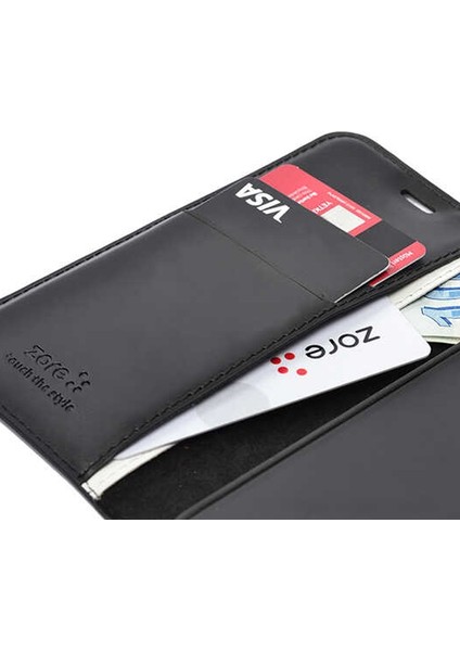 Reeder P13 Blue Max 2020 Kılıf Kar Delüx Cüzdan Kartvizitli Standlı Kopçalı Siyah