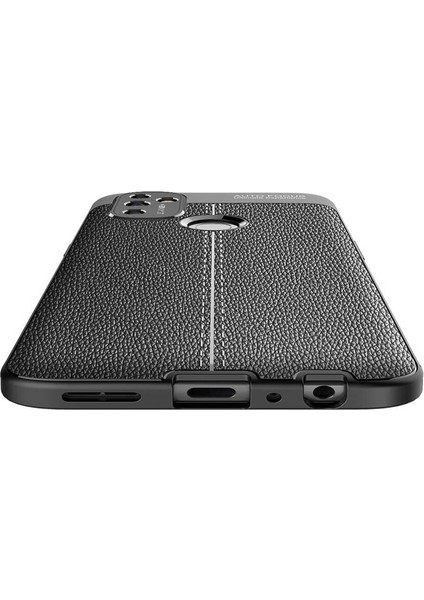 Oneplus Nord N100 Kılıf Niss Deri Görünümlü Silikon+Full Ekran Siyah modelleri