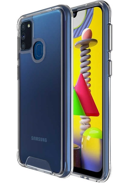 Samsung Galaxy M21 Kılıf Gard Nitro Şeffaf Sert Silikon Renksiz