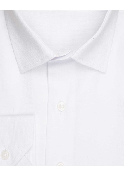 Slim Fit Armür Desenli Beyaz Erkek Gömlek fiyatları