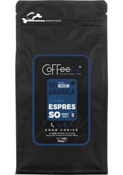 Espresso Dark Çekirdek Kahve 250 gr