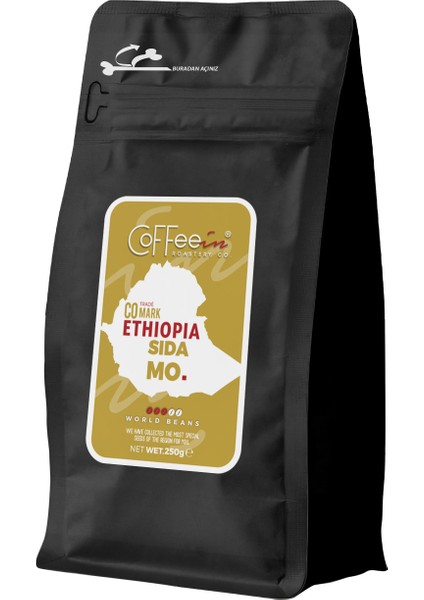 Ethiopia Sidamo Yöresel Filtre Kahve 250 gr