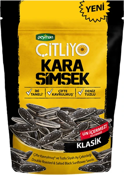 Çitliyo Kara Şimşek Klasik Tuzlu Çekirdek 180 gr