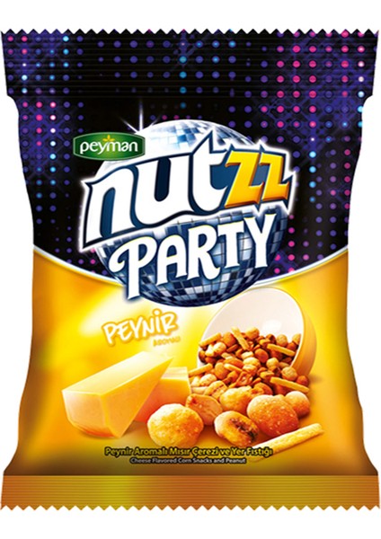 Nutzz Party Mix Peynir Aromalı Mısır Çerezi ve Yer Fıstığı 90 gr