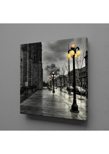 Gri Newyork Sokağı Gökyüzü 120 x 120 cm