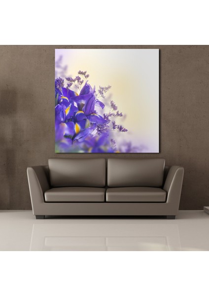 Mor Menekşeler 130 x 130 cm