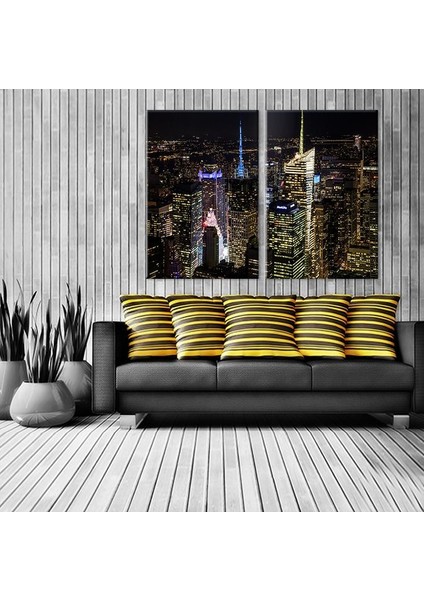Gece Şehir Manzarası Kanvas Tablo 40 x 30 cm