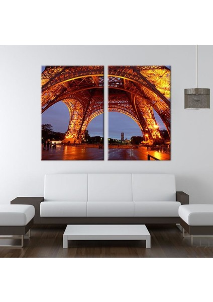 Eyfel Kulesi Gece Kanvas Tablo 80 x 70 cm