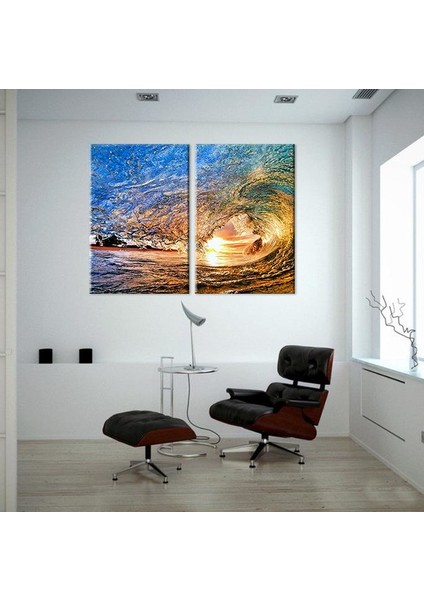 Dalga ve Güneş Kanvas Tablo 110 x 100 cm