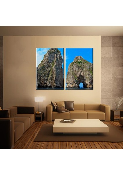 Deniz Manzaralı Kayalar Kanvas Tablo 60 x 50 cm fırsatları