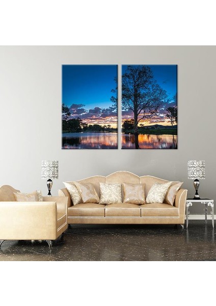 Göl Manzara Kanvas Tablo 100 x 90 cm