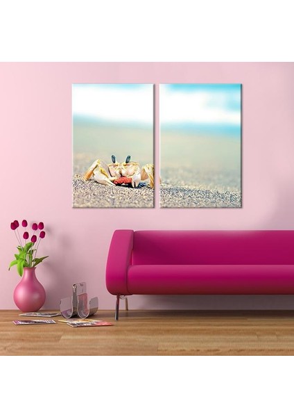 Kumsalda Yengeç Kanvas Tablo 90 x 80 cm fırsatları