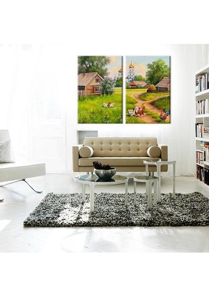 Köy Evi Kanvas Tablo 40 x 30 cm fırsatları