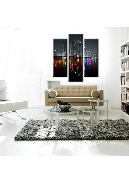 Şehir Manzarası ve Yansıma Kanvas Tablo 102 x 110 cm