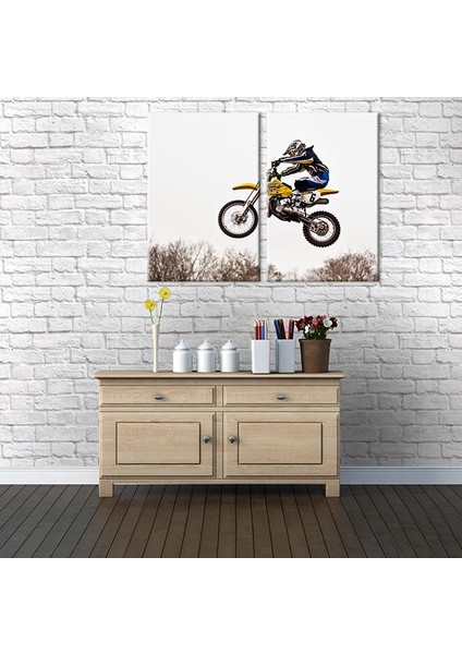 Motorcu Kanvas Tablo 60 x 50 cm