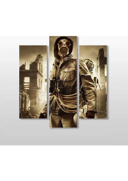 Gaz Maskeli Adam Kanvas Tablo 120 x 130 cm