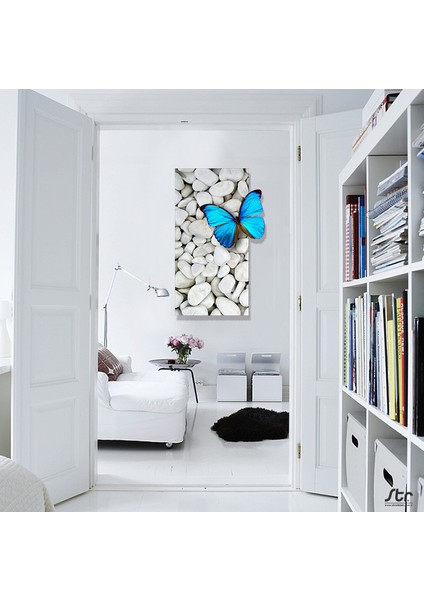 Mavi Kelebek Kanvas Tablo 40 x 20