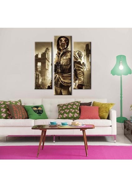 Gaz Maskeli Adam Kanvas Tablo 120 x 130 cm