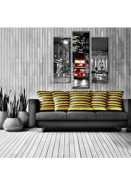Otobüs Gece Sokaklar Kanvas Tablo 138 x 150 cm fırsatları