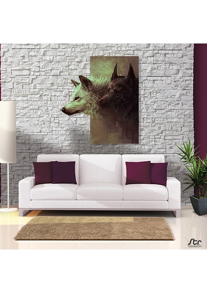 Kurtlar Kanvas Tablo 80 x 40 fiyatları
