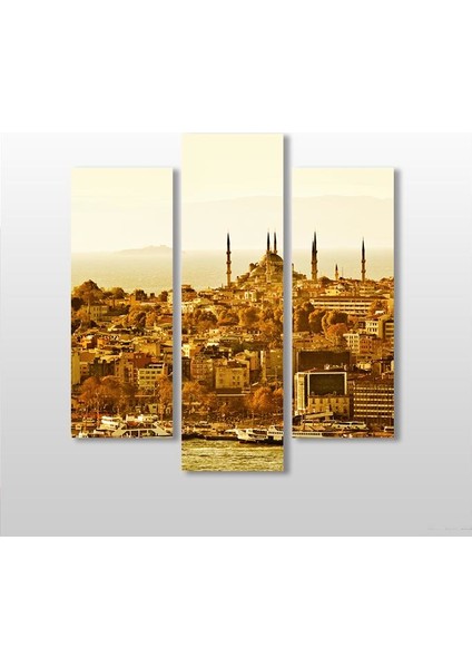 Sepya Istanbul Manzarası Kanvas Tablo 129 x 140 cm