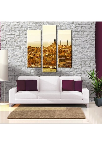 Sepya Istanbul Manzarası Kanvas Tablo 129 x 140 cm