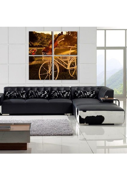 Bisiklet ve Keman Kanvas Tablo 90 x 90 cm