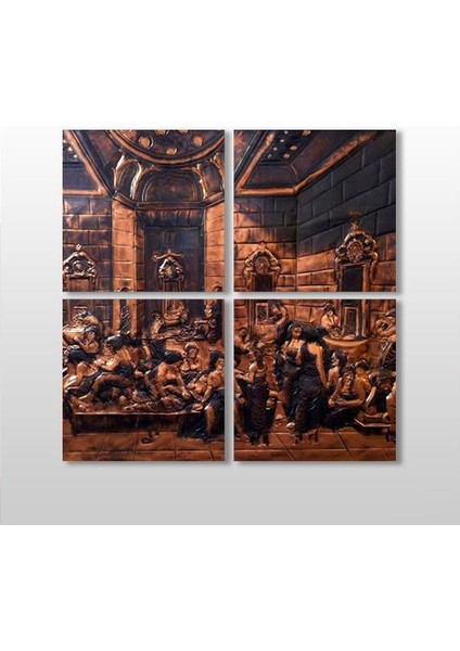 Bakır Tablo Kanvas Tablo 130 x 130 cm
