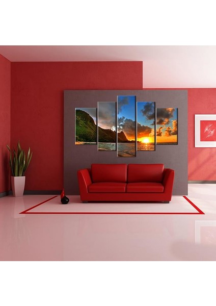 Koy ve Gün Batımı Kanvas Tablo 122 x 70 cm fırsatları