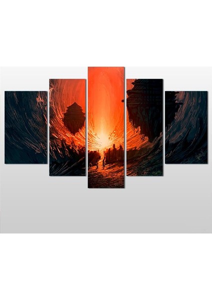 Girdap Kızıl Kanvas Tablo 225 x 130 cm