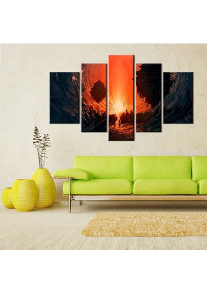Girdap Kızıl Kanvas Tablo 225 x 130 cm fırsatları