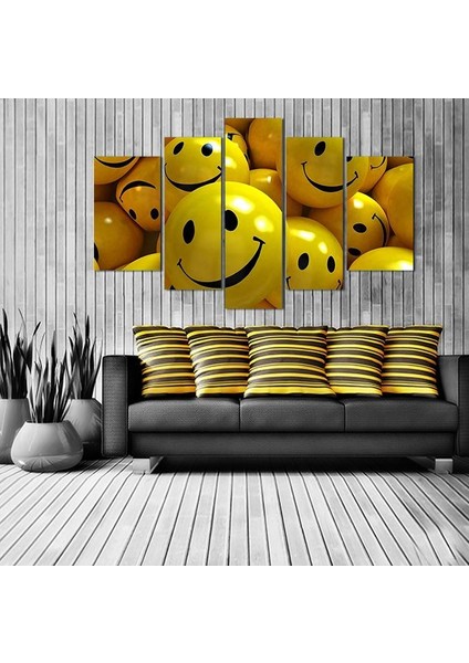 Gülen Emojiler Kanvas Tablo 225 x 130 cm fırsatları