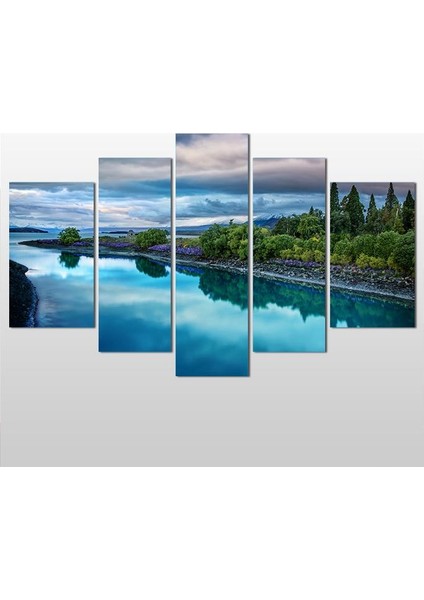 Göl ve Orman Manzarası Kanvas Tablo 155 x 90 cm