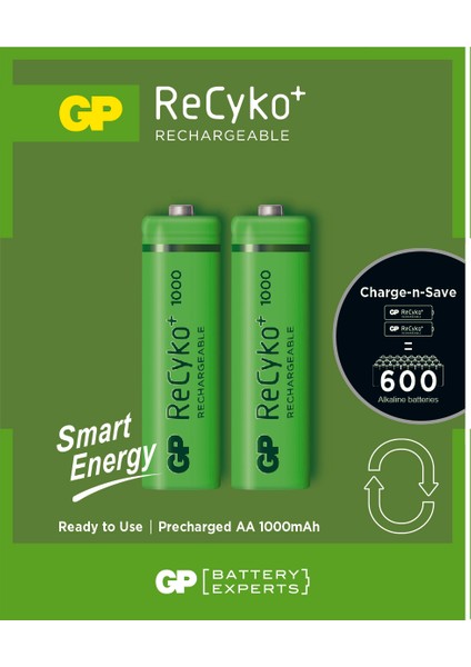 Aa 1300 Mah Şarjlı Kalem Pil 2'li Paket GP130AAHCEMTR-2GB