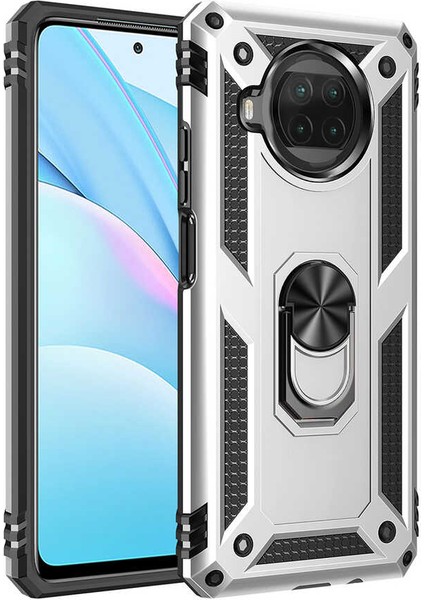 - Xiaomi Mi 10T Lite 5G - Kılıf Yüzüklü Zırh Tank Vega Kapak - Gri - T16585