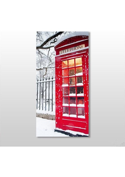 Kırmızı Telefon Kulübesi Kanvas Tablo 50 x 75 cm