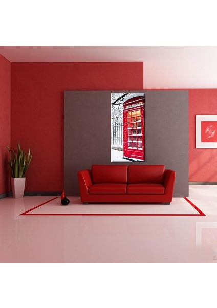 Kırmızı Telefon Kulübesi Kanvas Tablo 50 x 75 cm modelleri