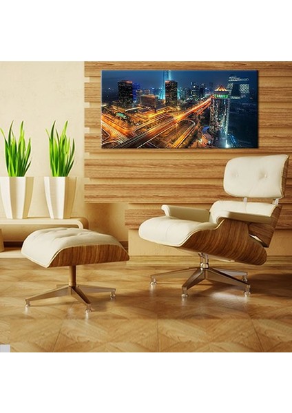 Şehir Işıklandırılmış Kanvas Tablo 120 x 60 cm fırsatları