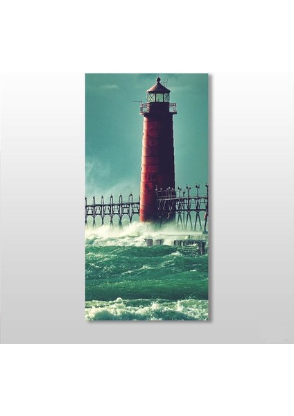 Deniz Feneri ve Iskele Kanvas Tablo 60 x 90 cm