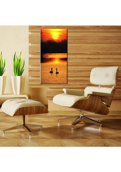 Ördek ve Gün Batımı Kanvas Tablo 130 x 195 cm modelleri
