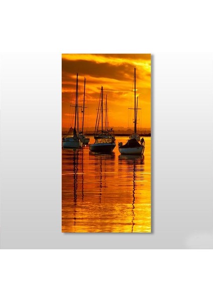 Gün Batımı Sandal Kanvas Tablo 100 x 150 cm
