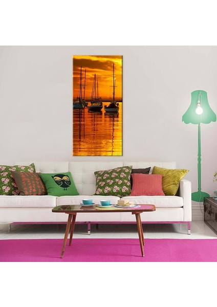 Gün Batımı Sandal Kanvas Tablo 100 x 150 cm modelleri