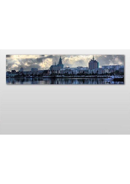 Amsterdam ve Akarsu Kanvas Tablo 120 x 40 cm