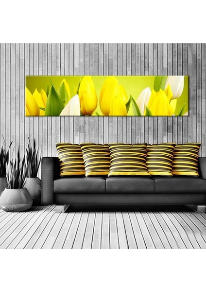 Sarı Laleler Kanvas Tablo 150 x 50 cm modelleri