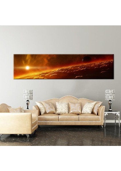 Batan Güneş Kanvas Tablo 300 x 100 cm