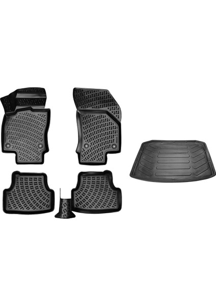 Skoda Karoq 3D Havuzlu Paspas+Bagaj Havuzu 2018 Sonrası