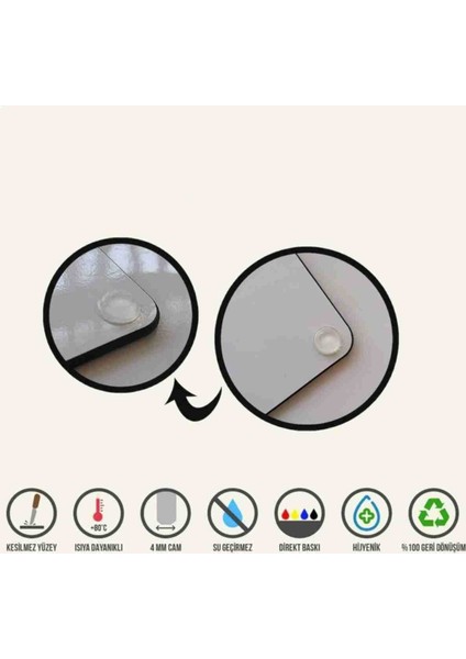 Cam Ocak Arkası Koruyucu ve Kesme Tablası Kekik 50 cm x 56 cm fiyatları